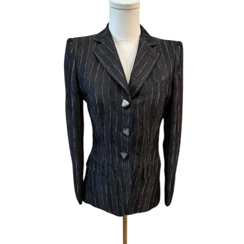 Giorgio Armani Black Label Pinstripe Blazer Size 36 (US 2–4) – EUC